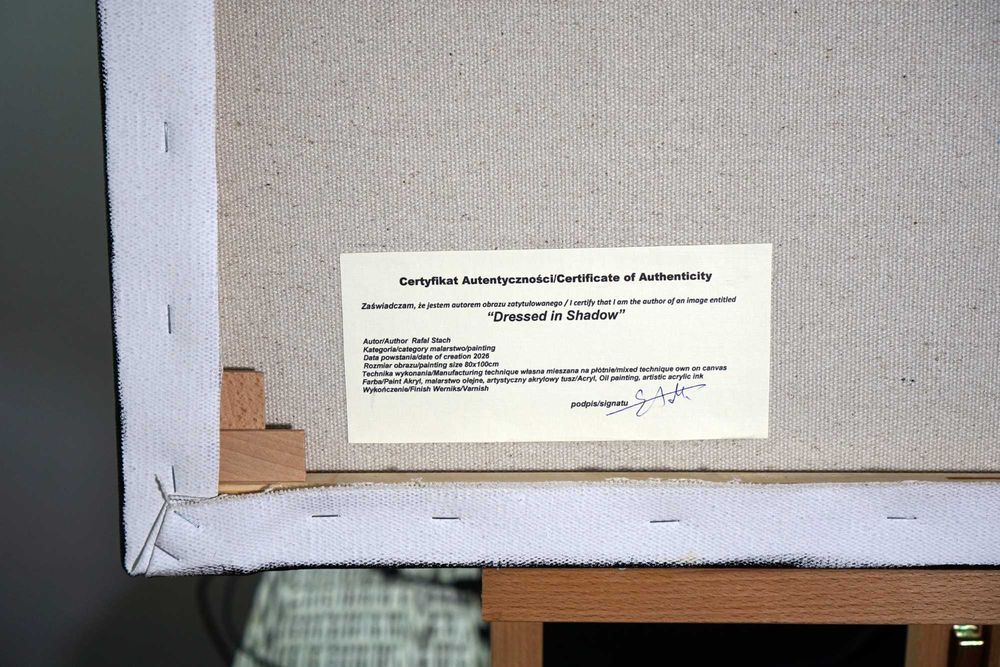 Duży obraz olejny 80x100 Akt oryginalny pojedynczy z certyfikatem