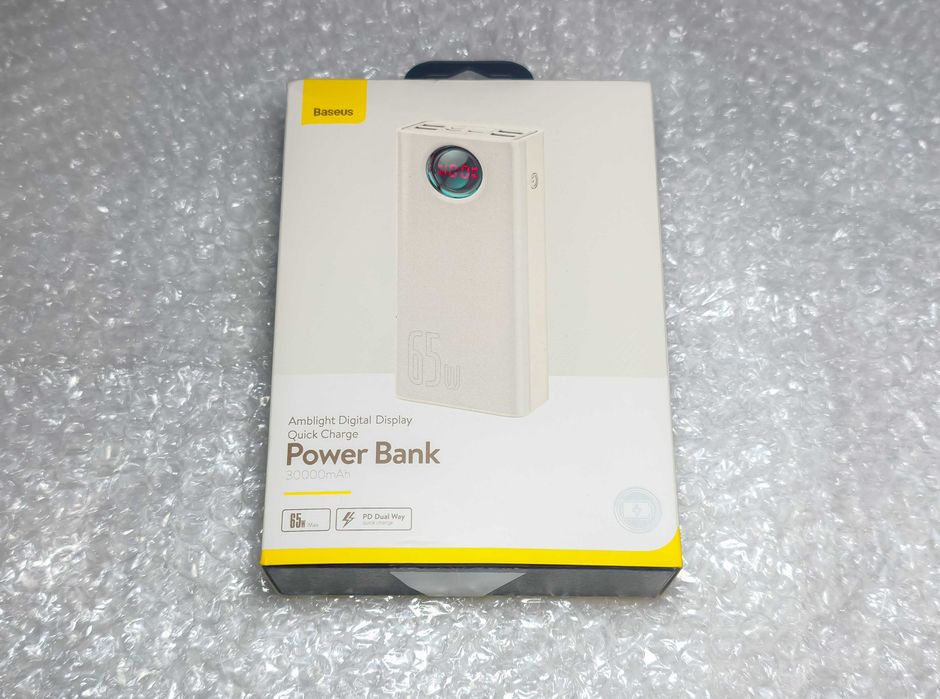 Павербанк 65W 30000 mAh Baseus Amblight Digital Display Quick Charge White