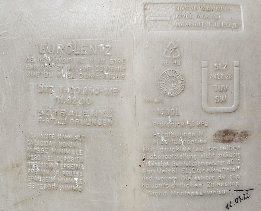 Zbiornik na olej opalowy 1500 litrow