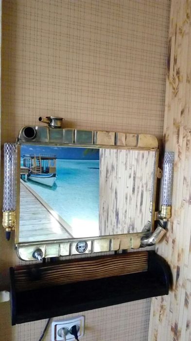 Зеркало эксклюзив с полкой ,лофт