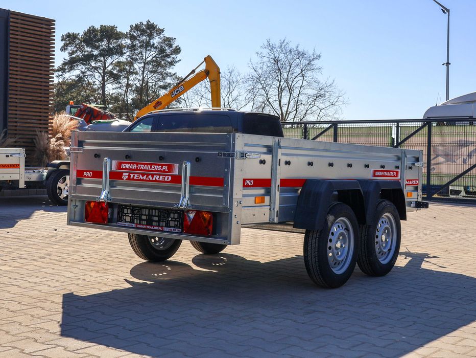 Przyczepka TEMARED PRO 2612/2 przyczepa samochodowa dwuosiowa 2 osiowa DMC 750 kg 264x126cm nowa stal DOSTAWA CAŁY KRAJ | RATY | GOTOWA DO REJESTRACJI
