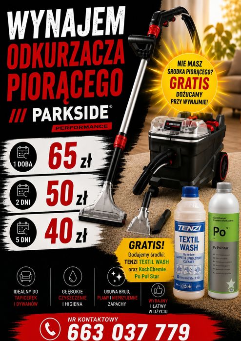 Odkurzacz piorący Parkside PERFORMANCE- WYNAJEM