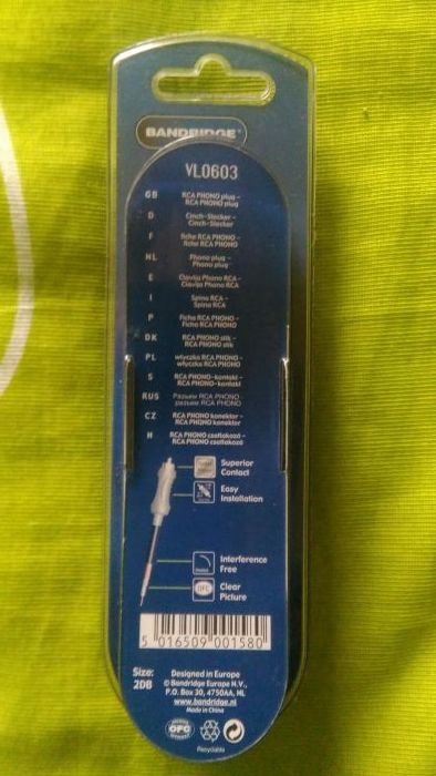 Cabo de video Bandridge VL0603 NOVO!