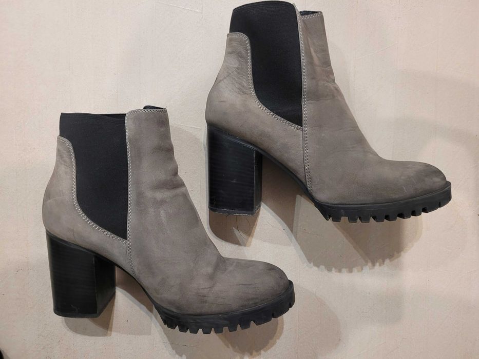 WOJAS niskie botki skóra nubuk rozm 39 SUPER STAN