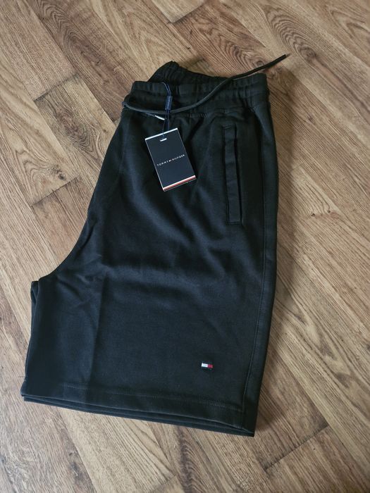 Szorty męskie bawełna spodenki krotkie dresowe sportowe najwyższej jakości czarny th  xl 2xl  3xl logo full