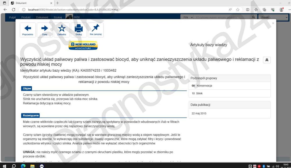LAPTOP Pakiet Serwisówek Maszyny Rolnicze AGCO Case Claas John Deere