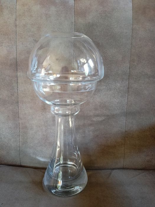 Stary szklany świecznik PRL