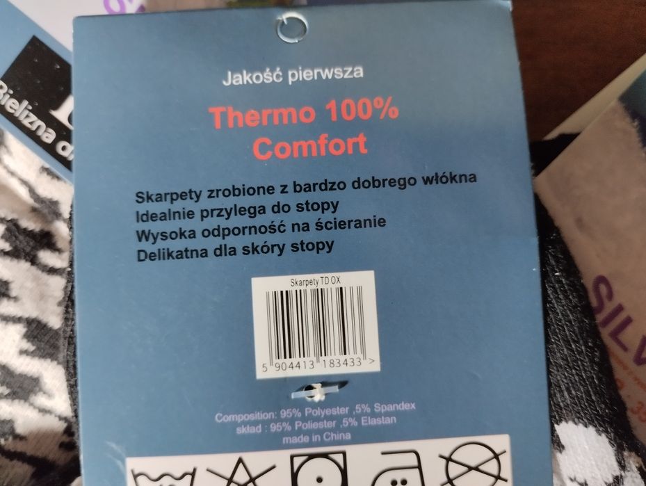 Skarpety damskie, thermo, frotte, 4 pary, 35-38