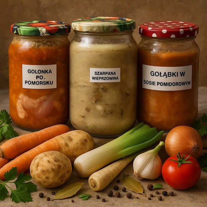 Obiady wekowane zestaw w 14 słoikach 0,9 l z wysyłka paczka termo