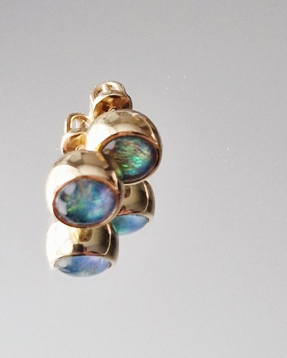 Золоті сережки опал Sova