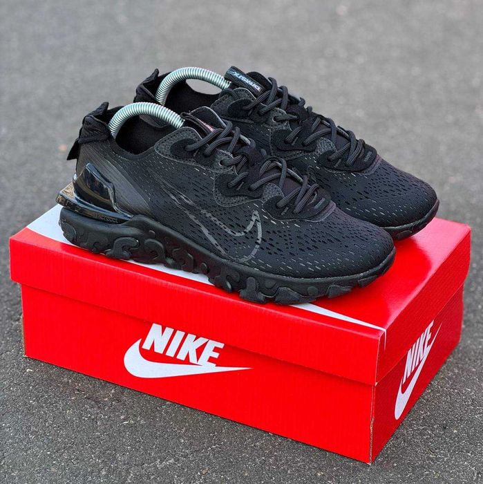 Мужские кроссовки Nike React Vision Black&Grey Premium. Размеры 40-45