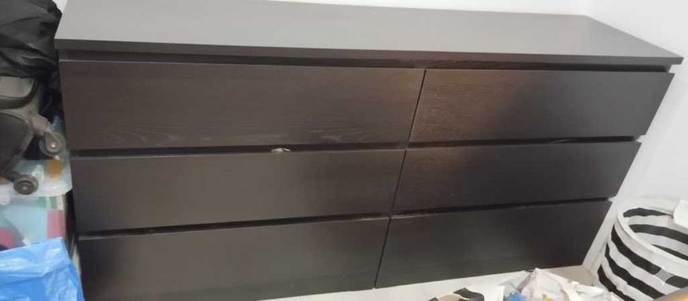Cómoda IKEA MALM (6 Gavetas) – Castanho-Preto
