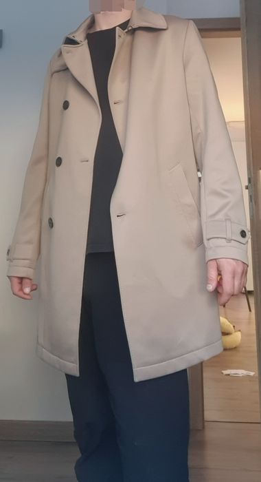 Elegancki płaszcz długi z pasem ZARA