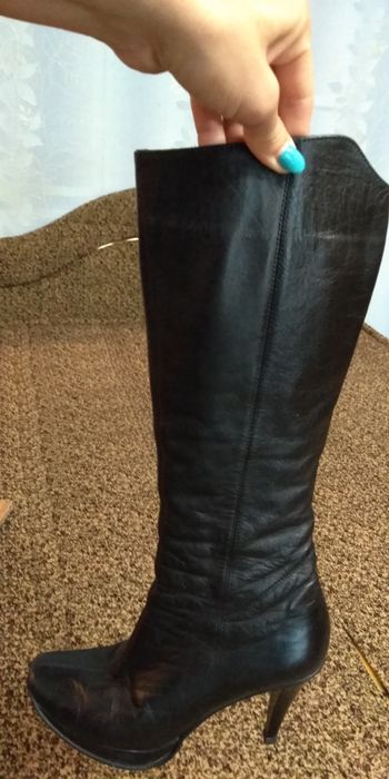 Сапоги женские кожаные