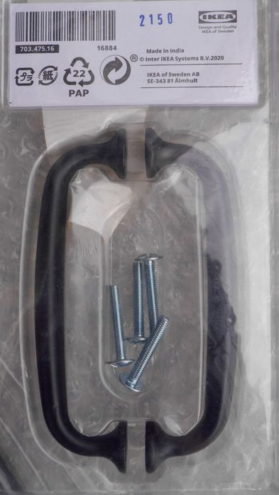 Puxadores / pegas IKEA pretos para portas ou gavetas / Handles-ENERYDA