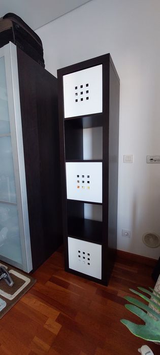 Estante KALLAX com 5 modulos arrumação (preto/castanho)