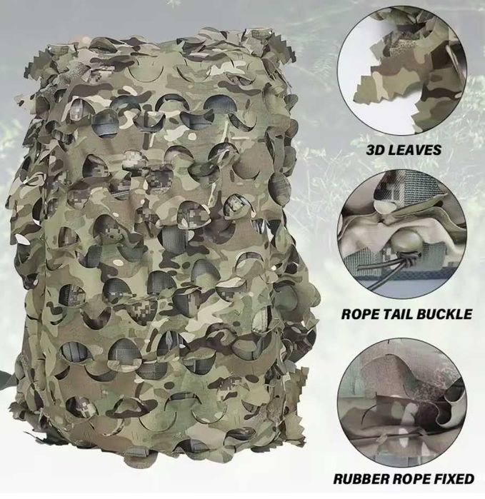 3D Camo Net Backpack Cover 80L - маскировочный камуфляж для рюкзака