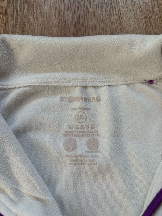 Biały kremowy polar męski bluza polarowa stormberg outdoor zip 2XL