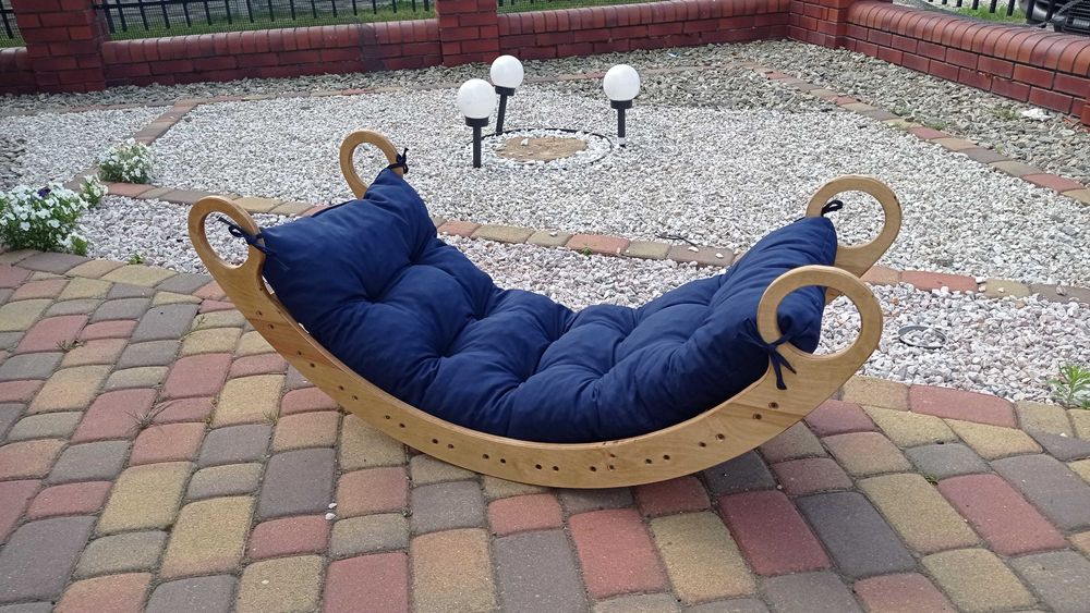 Kraftowy Bujak Montessori kołyska tunel biurko dla dziecka drewno