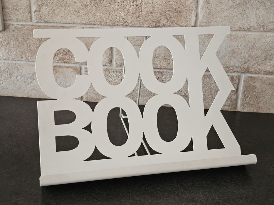 Stojak na książkę DUKA metalowy biały Cook Book