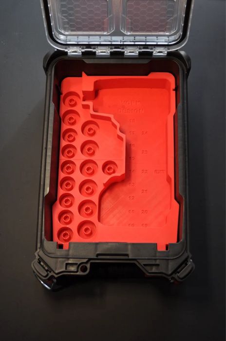 Molde para caixa milwaukee packout para m18 impacto 1/2