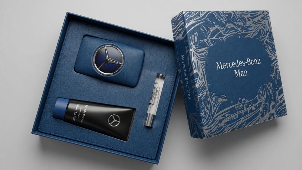 "Cofret Mercedes-Benz Man - Perfume 100ml + Gel Duche + Mini Spray - Novo Intacto"