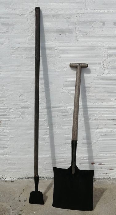 antigo conjunto de pá e raspador de cal