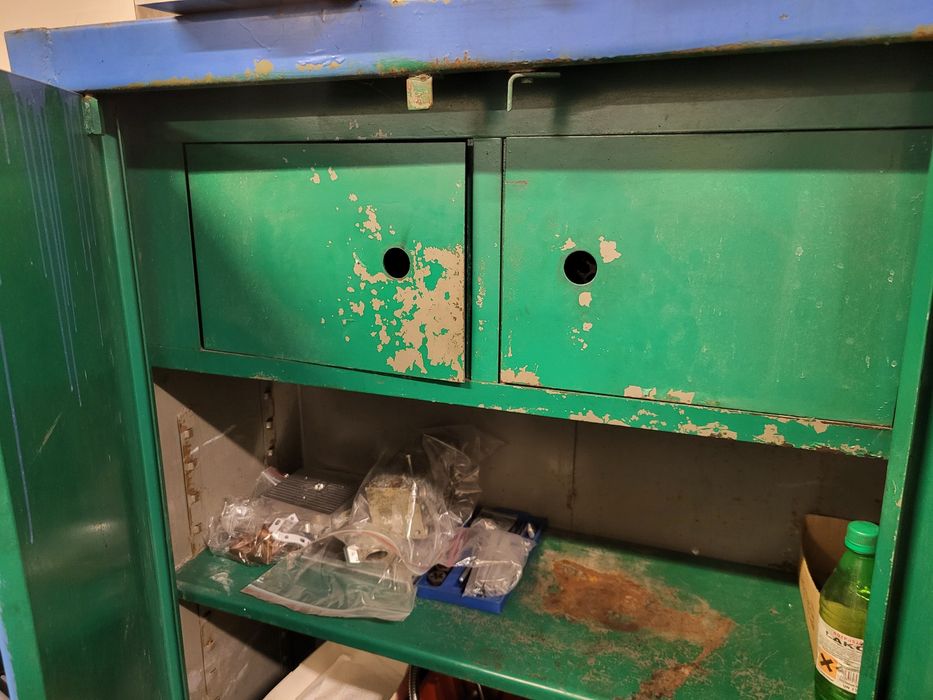 Szafa metalowa pancerna PRL warsztatowa sejf