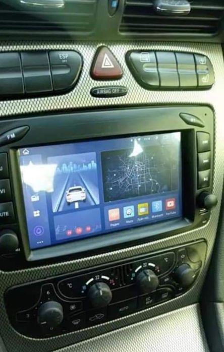 Rádio Android 14 com GPS Mercedes W203/W209 (Artigo Novo)