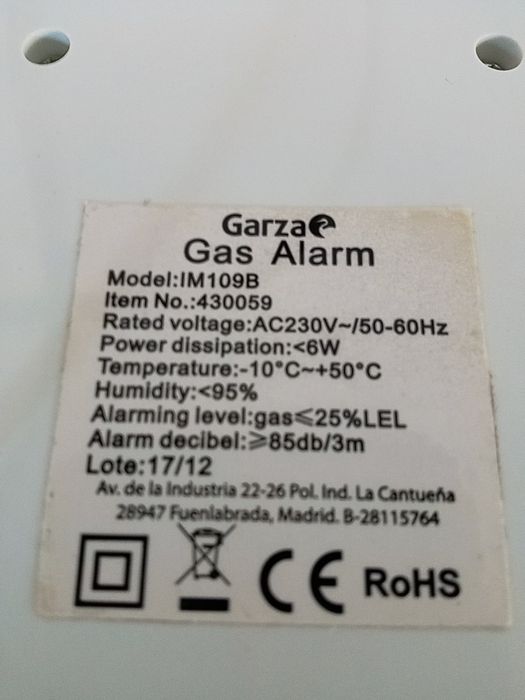 Detetor fugas de gás