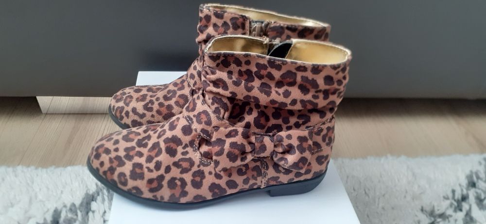 Botki panterka h&m brązowe 30
