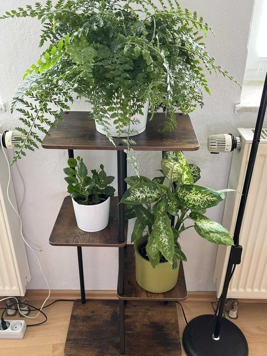 Kwietnik stojak na kwiaty drewniany narożny z 4 poziomami 78 cm