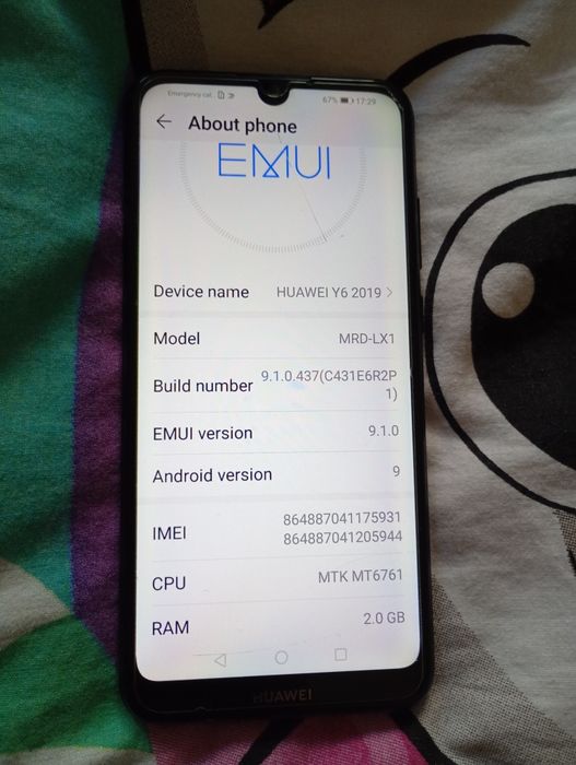 sprawny tel Huawei Y 6 z 2019 + ładowarka