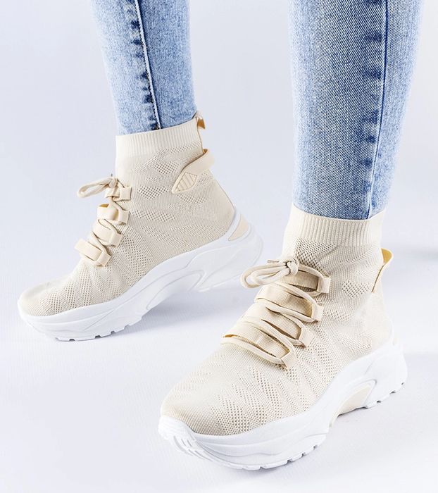 Beżowe wysokie sneakersy Vigatto