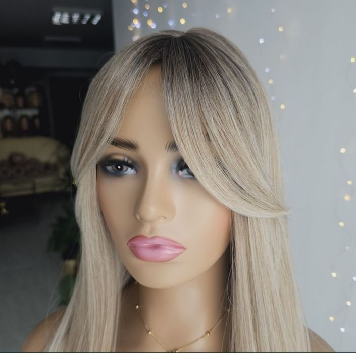 Topper tupet Wiola beżowy blond 3D z grzywką