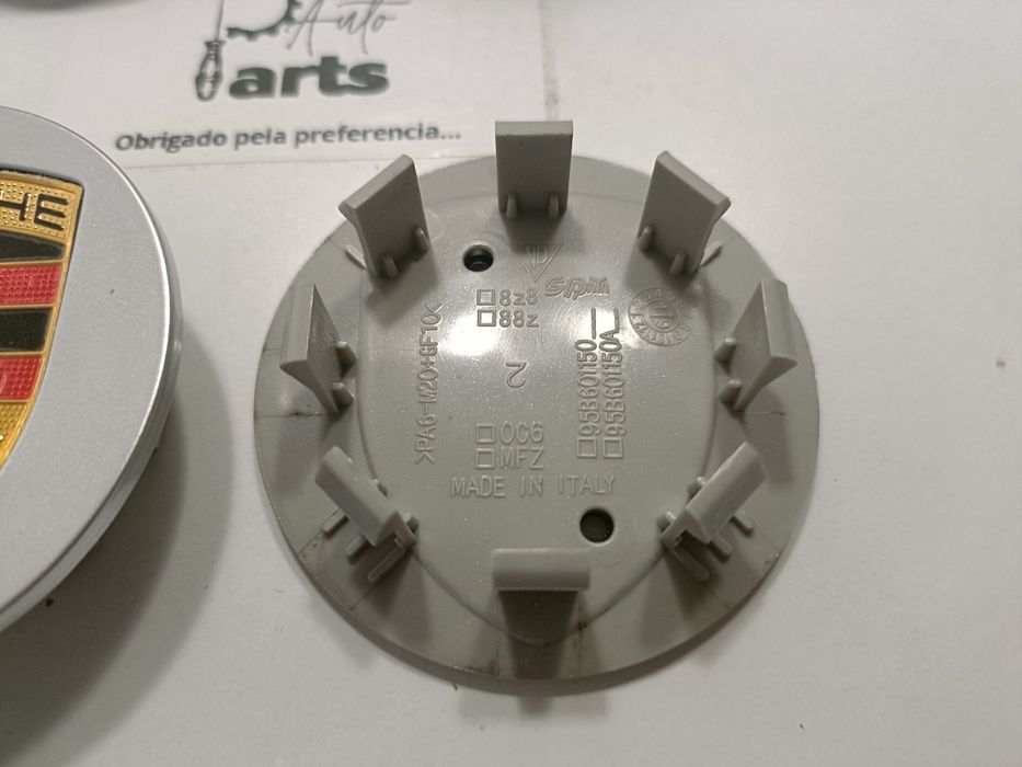Conjunto 4 centros jante Porsche 65mm Metalizados