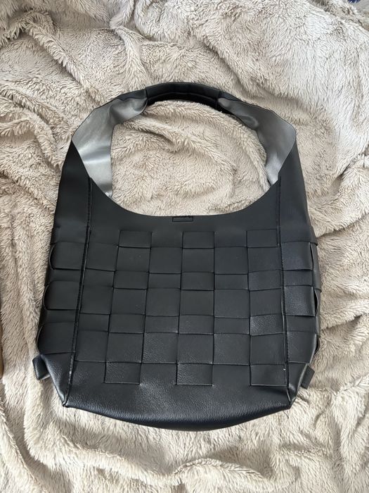 Czarna torebka torba worek hobo shopper zakupowa na zakupy duża