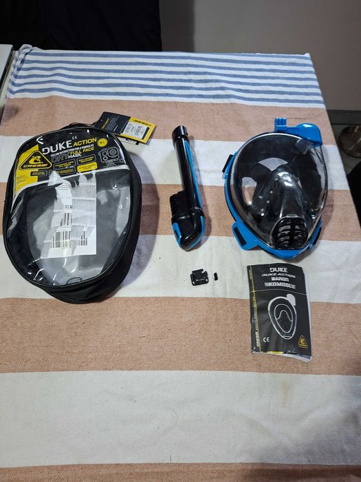 Cressi Duke Action Maska pełnotwarzowa czarno-niebieska M/L