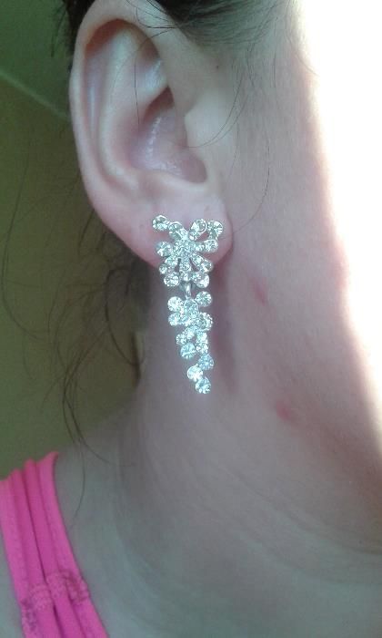 Biżuteria ślubna komplet - kolczyki i bransoletka