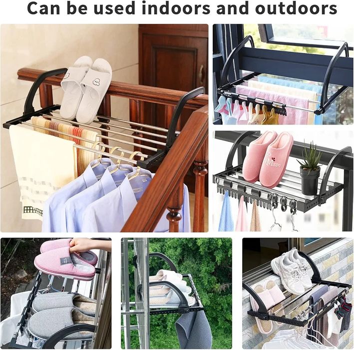 Składana suszarka na pranie bieliznę na balustradę grzejniķ balkon