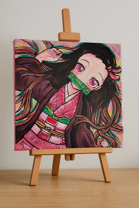 Nezuko Kimetsu no Yaiba Demon Slayer obraz anime 30x30cm