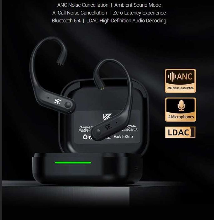 ‼️ KZ AN01 (QDC) 2025 - модуль адаптер для наушников, BT 5.4 LDAC ANC