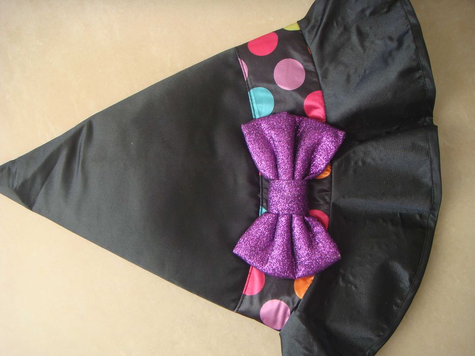 strój przebranie helloween wróżka czarodziejka z kapeluszem 98/104