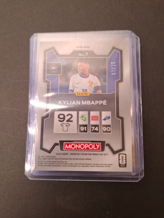 2026 Panini Prizm Monopoly World Cup Luxury Rings 01/25 Kylian Mbappe