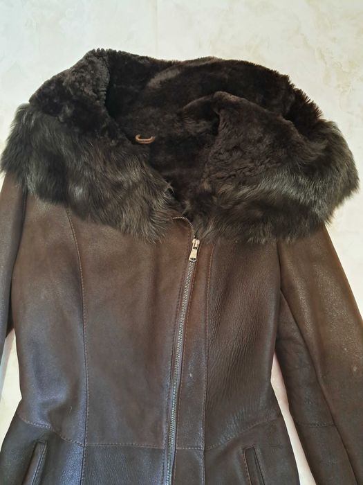 Дубленка женская коричневая