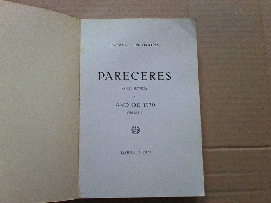 Pareceres X legislatura 2 volumes 1970