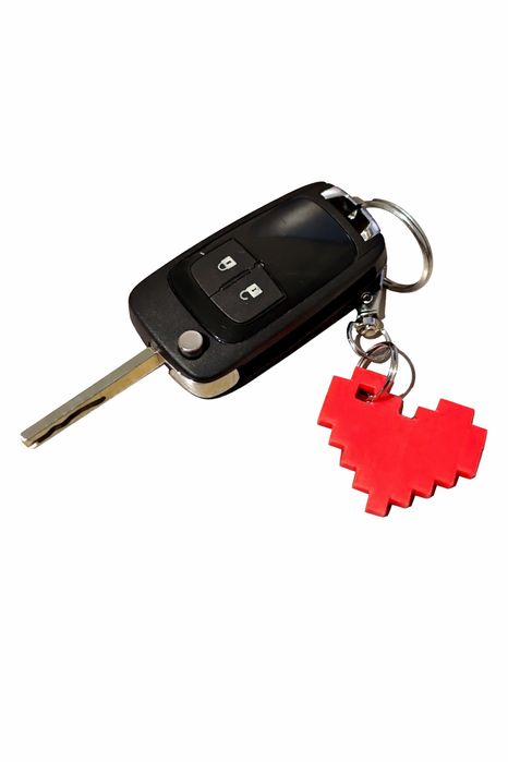 Brelok serce pixel 3D czerwone _ gaming retro _ prezent