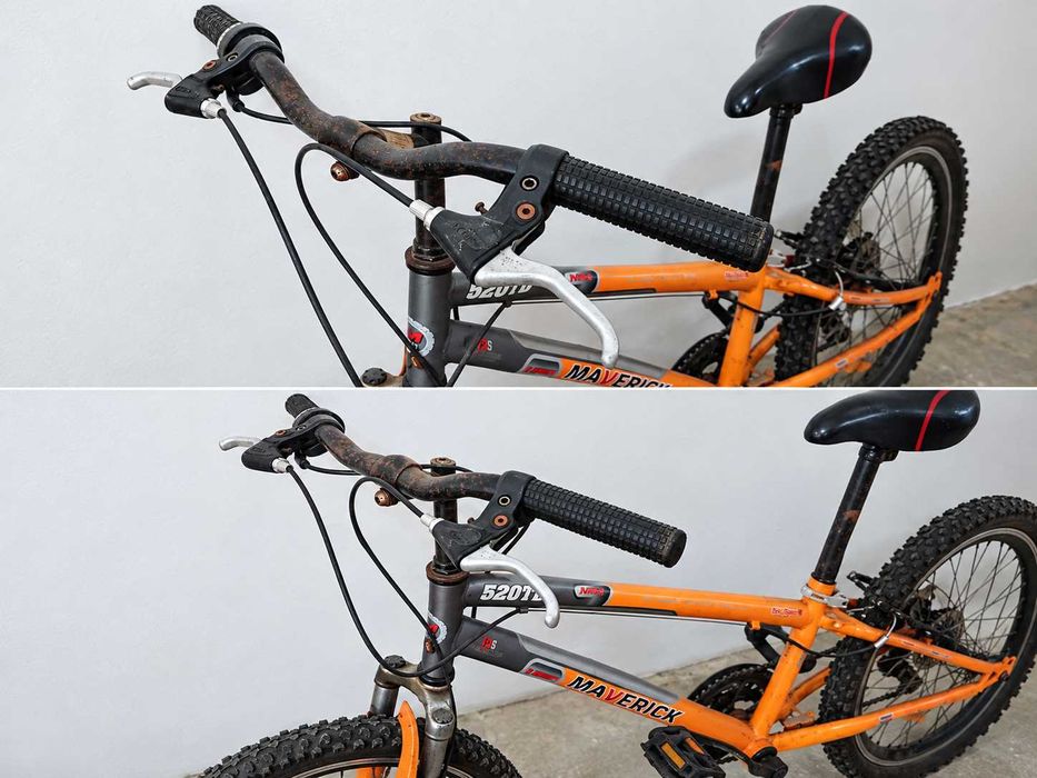 Bicicleta Maverick laranja e cinza