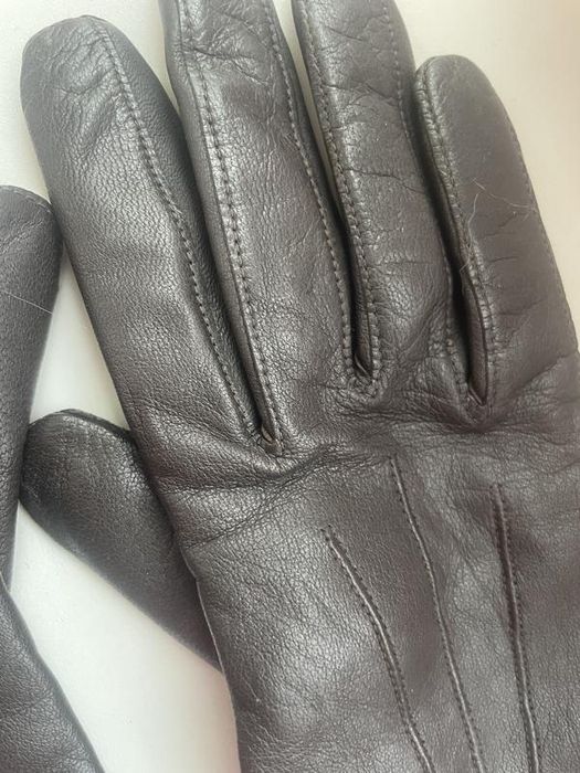 Перчатки женские кожа коричневые шоколад zara