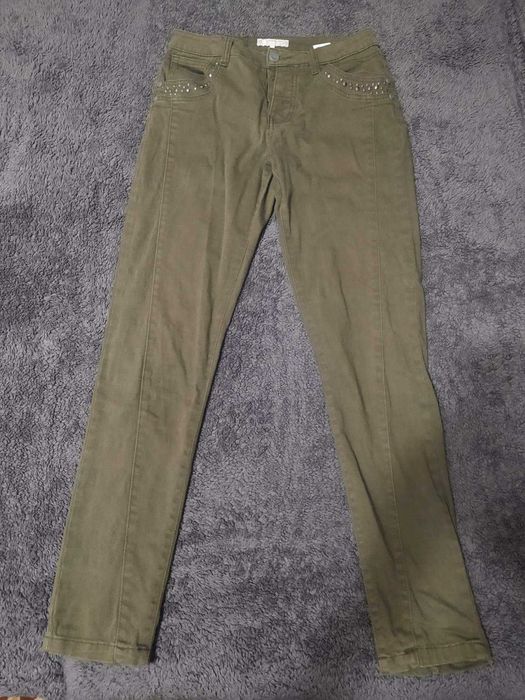 Котонові брюки кольору хакі